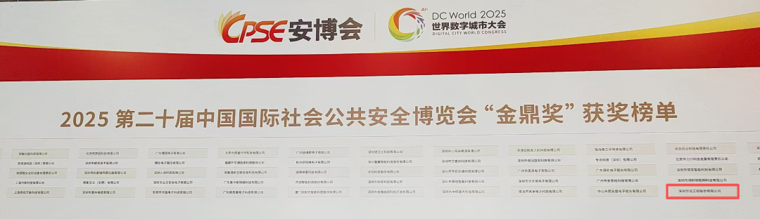 2025第二十屆中國國際社會公共安全博覽會“金鼎獎”獲獎榜單 2025第二十屆中國國際社會公共安全博覽會“金鼎獎”獲獎榜單